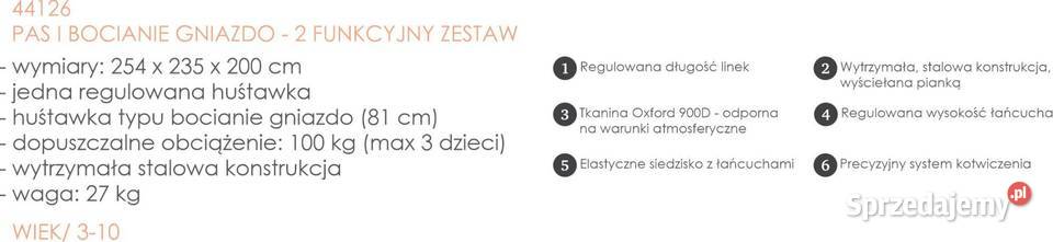 Solidna huśtawka ogrodowa 2 funkcje pas i Poznań