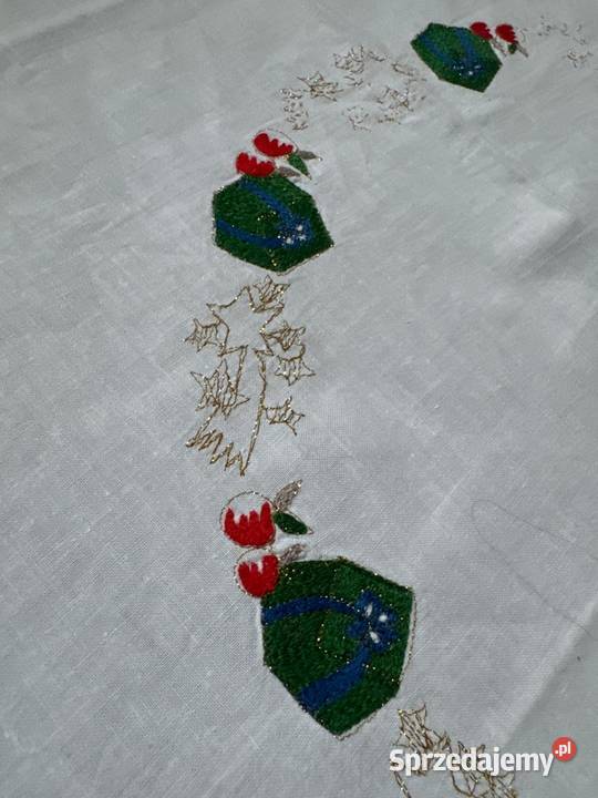 obrus haftowany konik bujany rękodzieło Zabrze