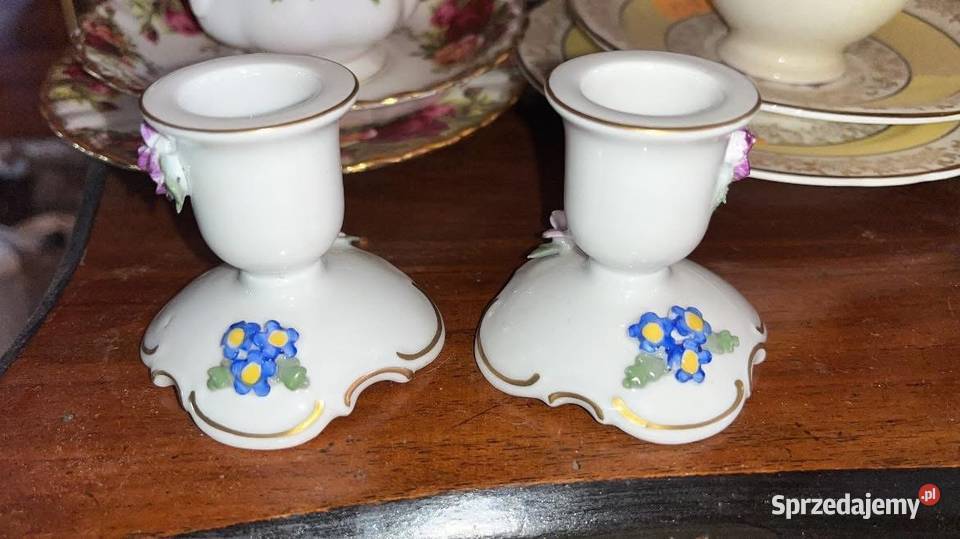 Porcelanowe 2 świeczniki Syg PM Import FRIEDRICH Gdańsk sprzedam