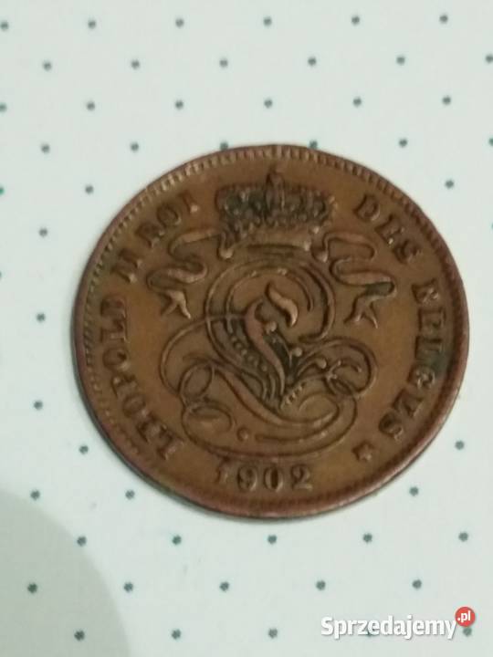 Moneta 2 centymy Belgia 1902 Żary