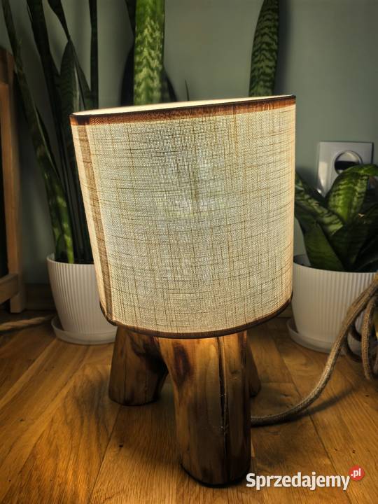 Drewniana lampka handmade w stylu boho Płock sprzedam