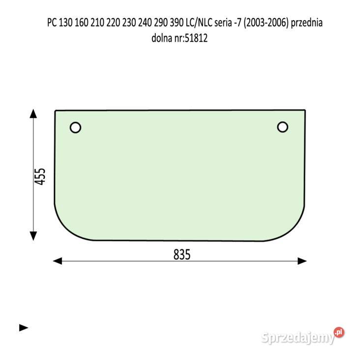 SZYBA PRZEDNIA DOLNA KOMATSU 130 160 210 220 LC Części do maszyn budowlanych Kielce
