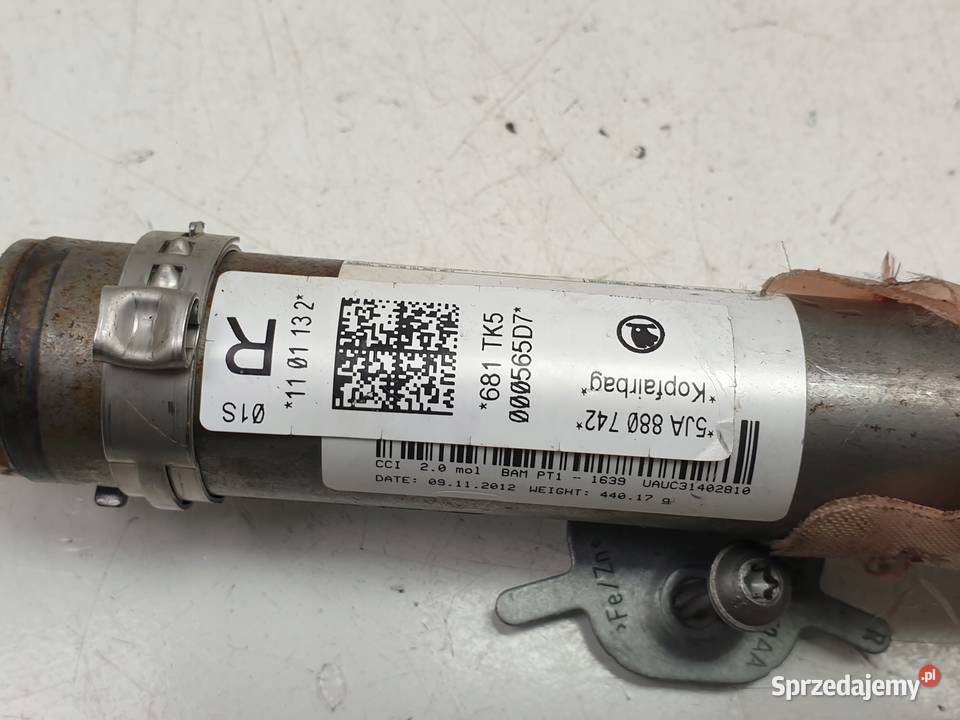 Skoda Rapid PRAWA KURTYNA Boczna AirBag osobowe lubelskie Rudka sprzedam