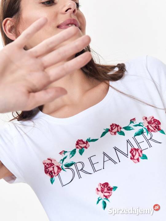 biały tshirt z nadrukiem Top Secret Top Secret Olkusz