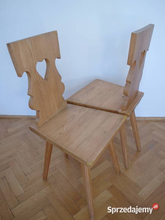 Krzesła drewniane Cepelia ludowe regionalne Gdańsk