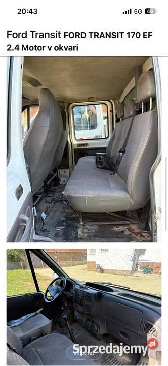 Ford Transit dubel kabina bliźniak uszkodzony Przytyk