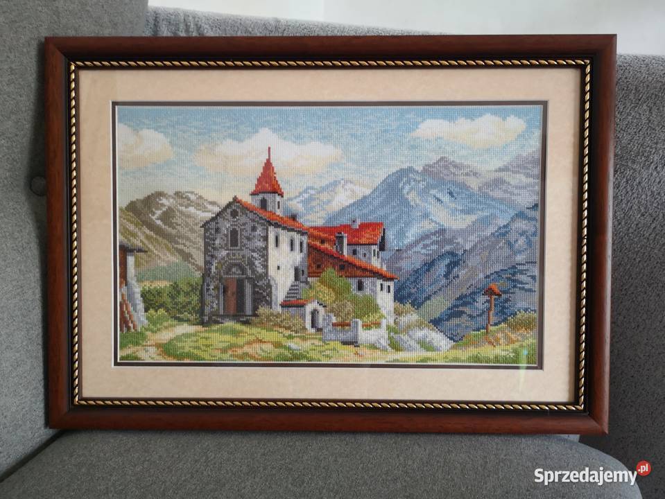Obraz ręcznie haftowany Zamek na górskim szlaku Otrębusy