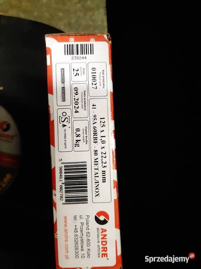 Tarcza do cięcia stali 125x2x22 ANDRE Pozostałe