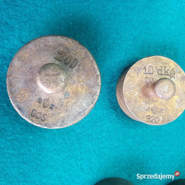 Staresygnowane odważniki handlowe z brązu 13 3 z Wrocław