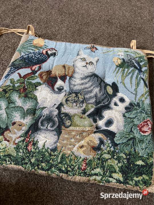 Gobelin poduszka na krzesło rękodzieło Zabrze