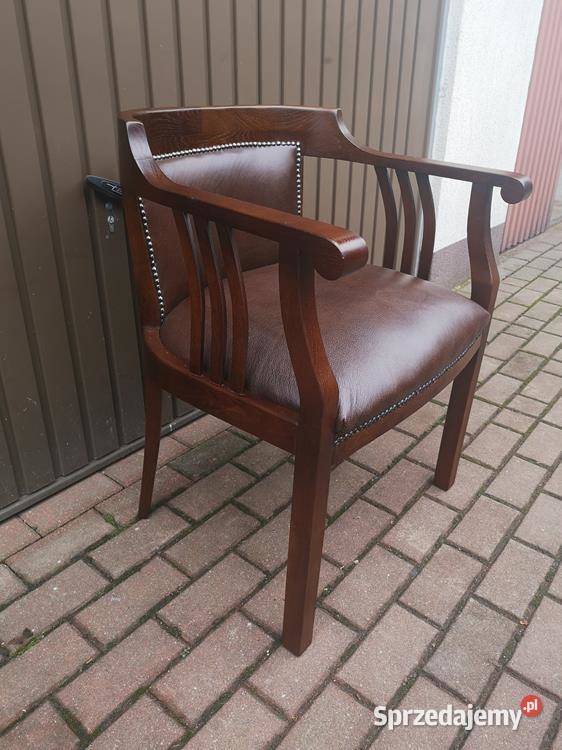 Stary Fotel Krzesło Dębowe Gabinetowe Antyk wielkopolskie Swarzędz