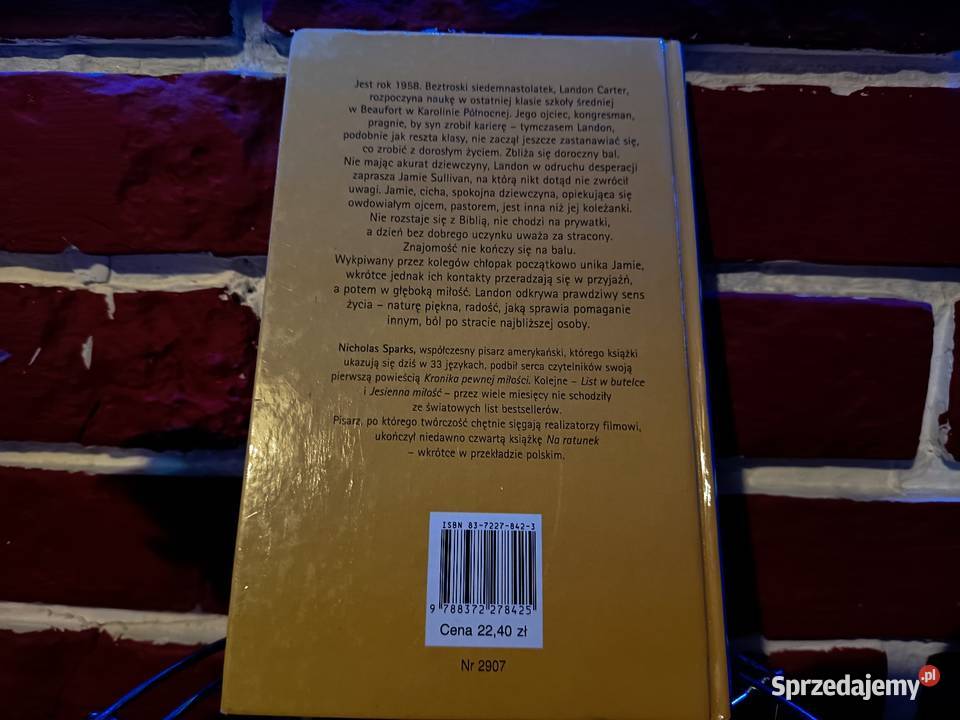 romans i miłość nicholas sparks jesienna miłość Bydgoszcz