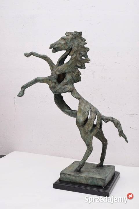 Abstracykjna Nowoczesna Rzeźba z Brązu Dziki Koń Kraków