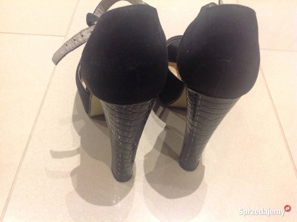 Buty Sandały na obcasie ukryta Platforma r 36 skóra ekologiczna