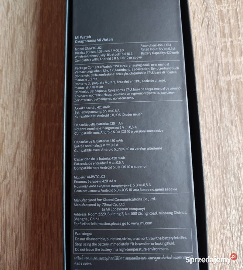 Smartwatch Xiaomi Mi Watch 46mm black Nowy Sącz