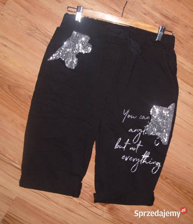 Gumowane spodenki rybaczki gnieciuchy cekiny r Rawicz