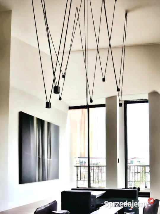 salon z antresolą długa lampa wisząca LUKLIGHT podkarpackie sprzedam