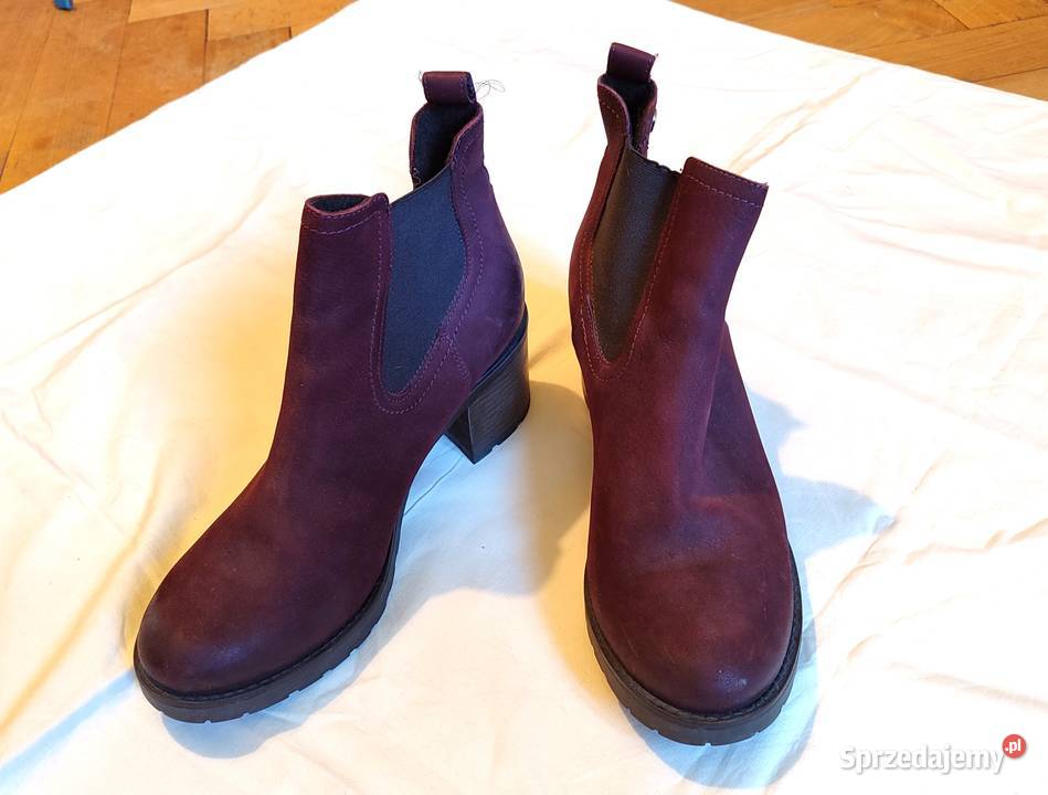 Bordowe zamszowe skórzane botki Lasocki r 41 Gdańsk