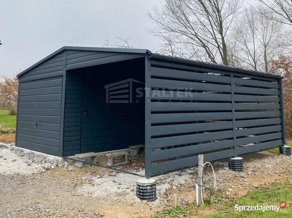Garaż blaszany 3x6m wiata 3m Brama uchylna drzwi 876zł/m2 Mysłowice