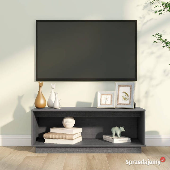 Szafka pod telewizor szara 90x35x35 lite drewno Warszawa