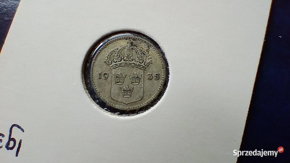 Stare monety 10 ore 1935 Szwecja srebro Lesko