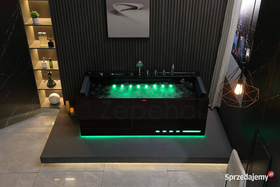 Czarna wanna z hydromasażem EBXD710 prostokątna Grabówka sprzedam