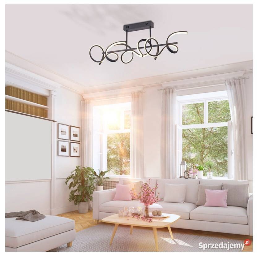 LeuchtenDirekt CURLS Lampa Sufitowa LED Czarna Kobyla Góra