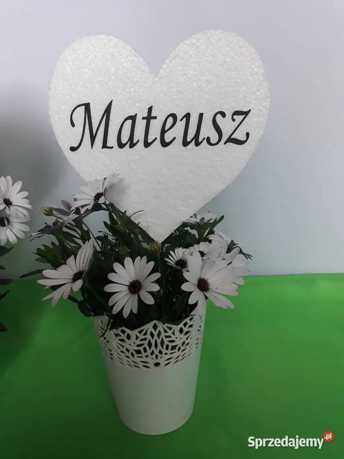 Serce z imieniem dekoracja Pierwsza Komunia Dobrzyca