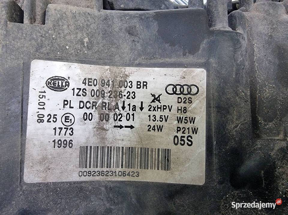 LAMPA LEWA PRZÓD AUDI A8 D3 II LIFT 4E0941003BR osobowe Lipno