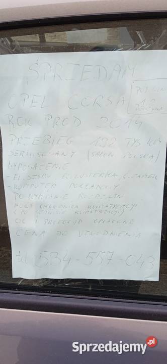Opel Corsa Klimatyzacja 2014 lift 12 benzyna Rok produkcji 2014 Corsa sprzedam