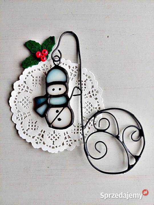 zakładka do książki bałwanek błękitny witraż Piekary Śląskie