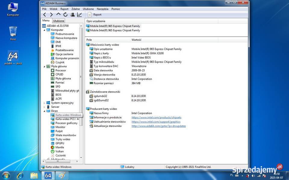 Toshiba a300149 Core2Duo T5550 1833MHzRam4Gb kujawsko-pomorskie Włocławek sprzedam