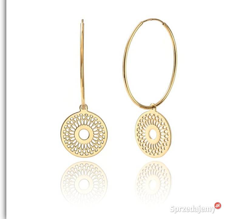 Kolczyki srebrne pozłacane 24 karatowym złotem dolnośląskie