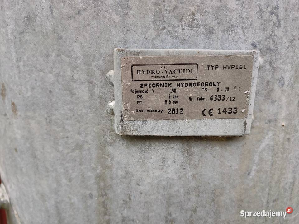 Zbiornik do hydroforu