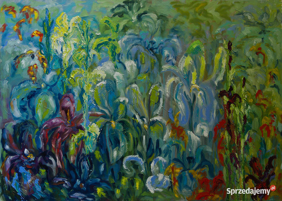 Kwiaty impresja- obraz olejny 70x100