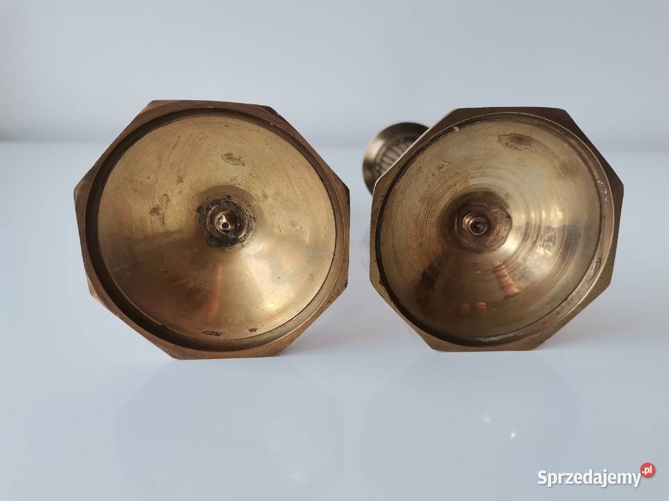 Stare przedwojenne 2 świeczniki stary mosiądz śląskie Katowice