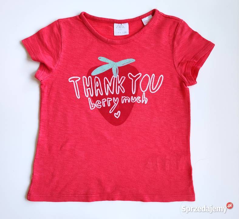 Koszulka Thank You berry much Zara 104 Bluzki, koszulki i kaftaniki Katowice sprzedam