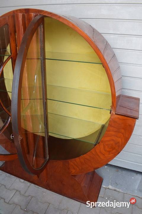Duża Witryna Art Deco Gięte Drewno Szafa Kraków