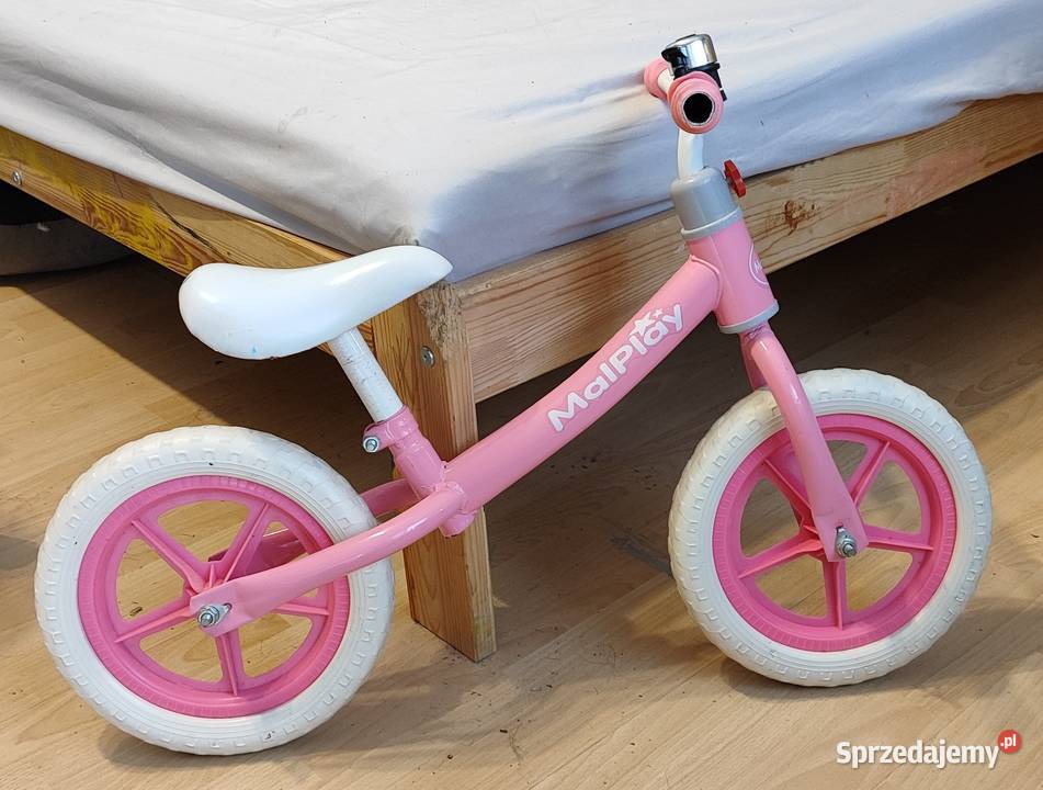 Rowerek biegowy Malplay różowobiały Olsztyn sprzedam