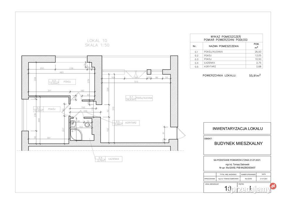 Inwentaryzacje architektoniczno konstrukcyjne Wola Gołkowska