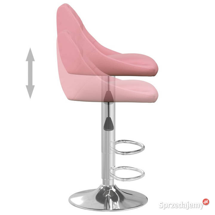 Stołek barowy różowy obity aksamitem WM335299