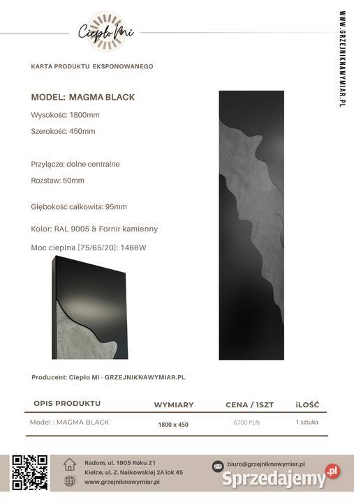 Grzejnik Dekoracyjny Magma Dark Warszawa