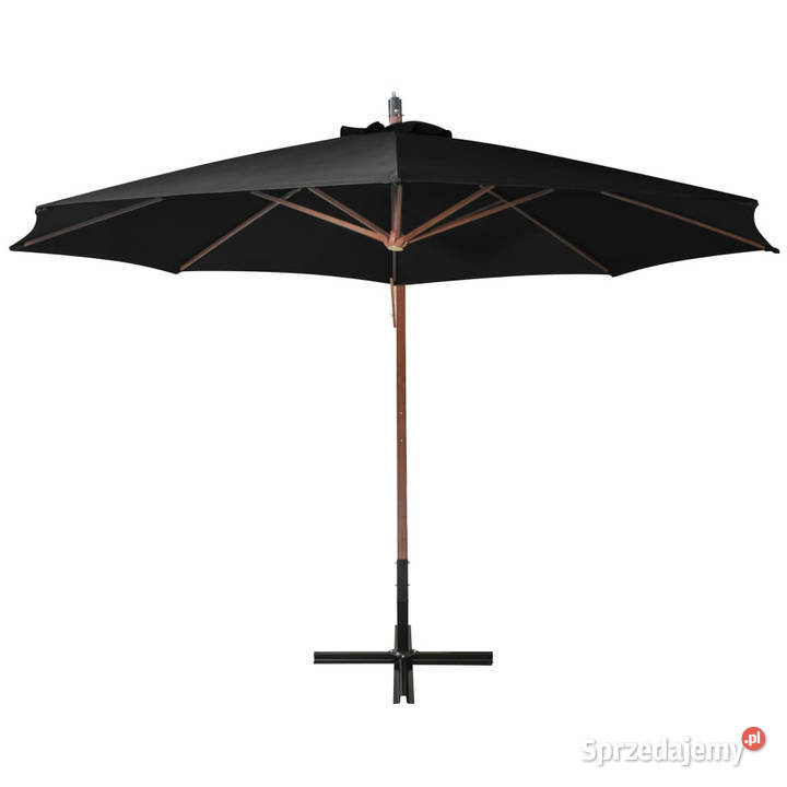 Parasol ogrodowy wiszący jodłowy słupek czarny Warszawa