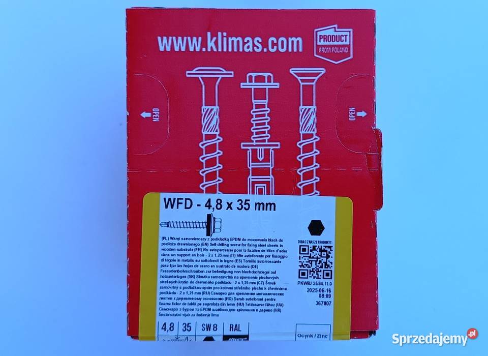 Wkręty farmerskie KLIMAS 48 x 35 mm brąz 8017 Dęblin