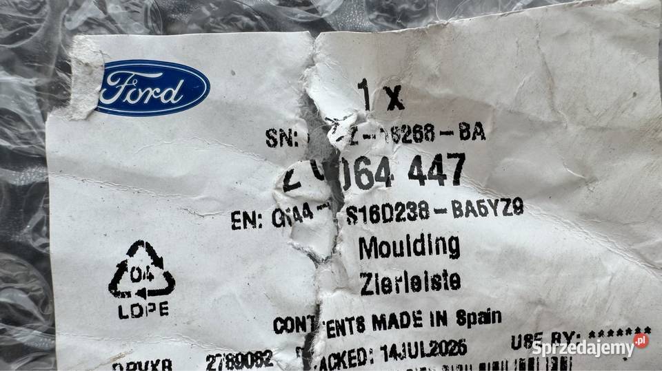 Listwa nakładka błotnika przód prawa rh ford osobowe Sieraków sprzedam