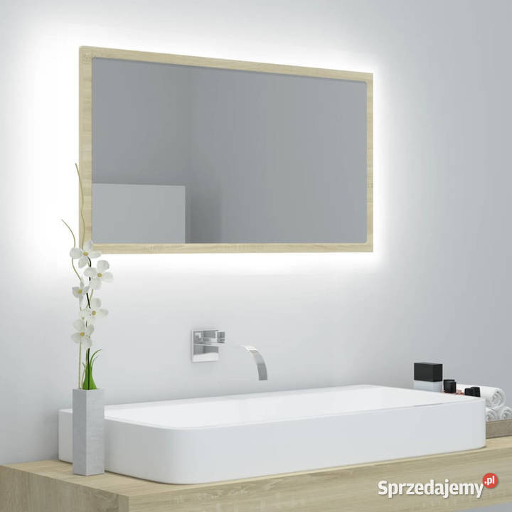 Lustro łazienkowe LED kolor dąb sonoma 80x85x37 Warszawa