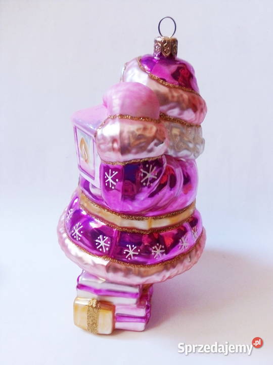 duża szklana bombka Święty Mikołaj vintage śląskie Częstochowa