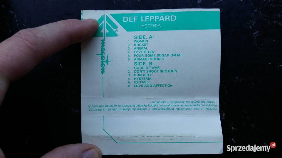 Kaseta magnetofonowa Def Leppard Hysteria Wyd sprzedam