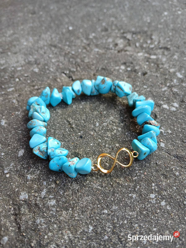 Bransoletka damska z Howlitu bruzdy z symbolem Kielce