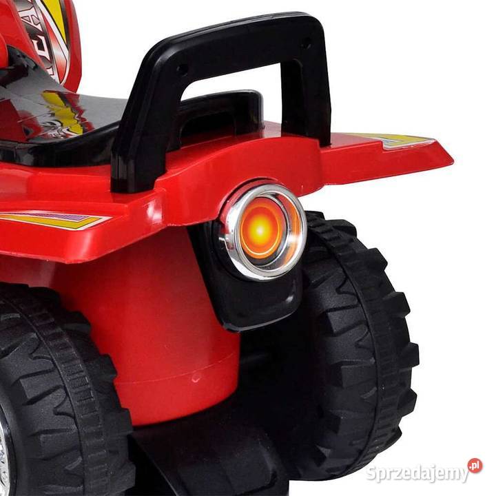 Czerwony quad jeździk dzieci ze światłem i